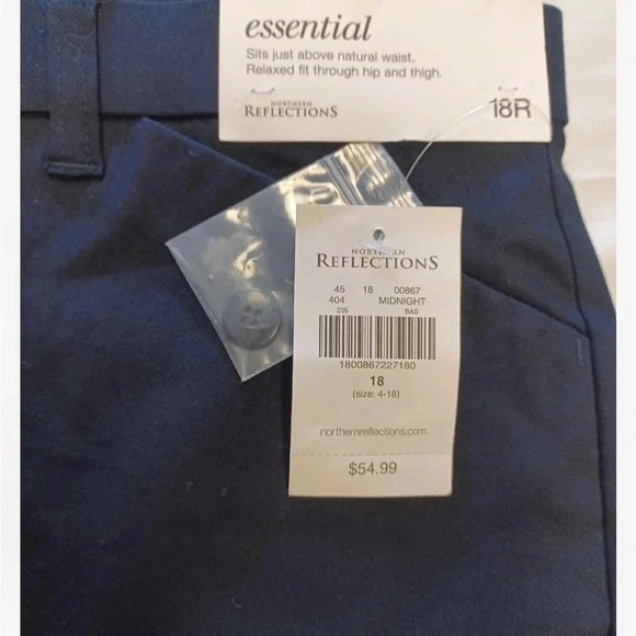 Northern Reflections Essential Blue Straight Leg Trousers Pants Size  18T - Picture 6 of 9